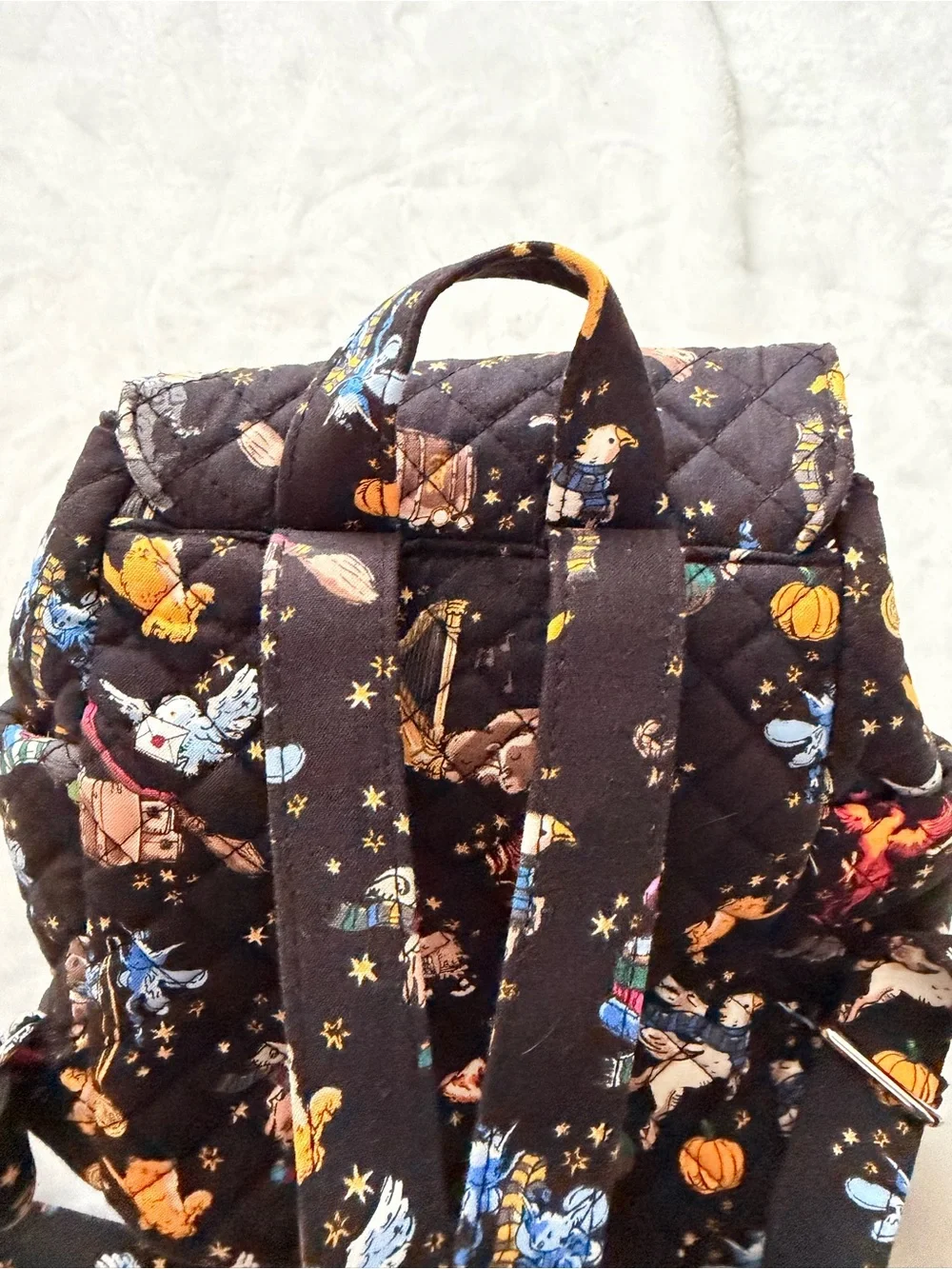 Vera Bradley Harry Potter Friends at Hogsworth Black Quilted Mini Backpack